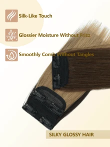 1PC Clip-In Hair Extensions Real Human Hair Clip Ins Topper Dark Brown Invisible Seamless Design Adds Top Side Volume For Thin Hair Short Straight 4-12Inch Unisex Thickening Hairpiece Autumn Back To School Supplie Travel Festival Christmas Gifts - S2 - View 4