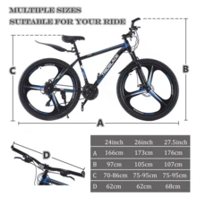 JMYXF 24/26/27.5 Inch Mountain Bikes 21 Speed Mountain Bicycles For Adult - Blue-black - View 3