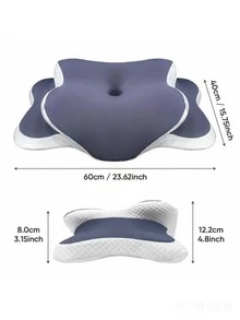 1pc Ergonomic Memory Foam Butterfly Neck Pillow With C-Shape/Dual Height Adjustment, Comes With Transparent Support Cover, Suitable For Side, Back And Stomach Sleeping Positions, Perfect For Light Sleepers And Insomniacs, Travel Pillow, Home Sleep Pillow For Back To School - One Size Fits All - View 5