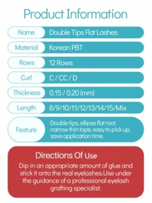 20 Rows Eyelash Extensions C CC D Curl Russian Volume Lashes 0.03 0.05 0.07 0.10 0.15 0.20 8-15mm Thickness Lash Clusters, Lash Clusters, Single Lashes, False Eyelashes - D - View 4