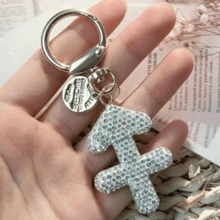 1pc Rhinestone Zodiac Sign Keychain, Silver Astrology Bag Charm, Minimalist Horoscope Pendant Key Ring For Women, Birthday Graduation Holiday Gift - White - View 15