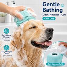 2pcs Shower Bath Brush For Cats And Dogs + Tick Removal Tool – Soft Massage Bristles, Colors May Vary, Ergonomic Handle + Removable Top Cover. Suitable For Water Washing And Bathing Scenarios – Designed Specifically For Small To Medium Pets. - Multicolor - View 2