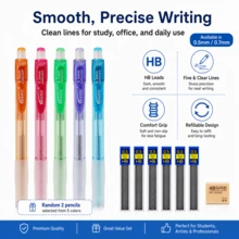 Bộ bút chì cơ lắc, bút chì màu ngẫu nhiên, tùy chọn 0.5mm/0.7mm, ngòi 60mm, bút chì tự động tay cầm mềm cho học sinh, trường học, văn phòng, ghi chép & vẽ - Nhiều kiểu dáng - Xem 8