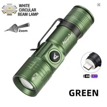 Zoomable High Power LED Flashlight, Aluminum Alloy Handheld Portable Torch, USB Rechargeable Outdoor Light, Alonefire For Camping, Hiking, Hunting, Fishing, Emergency Survival - Multicolor - View 13
