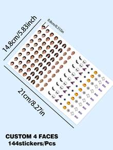Custom Photo Nail Stickers, Personalized Face And Pet Nail Decals, Halloween Ghost Pumpkin Spider Web Patterns, Waterproof Self-Adhesive DIY Nail Stickers, Halloween-Themed Decorations, Suitable For Women And Girls' Halloween Parties - Multicolor - View 14