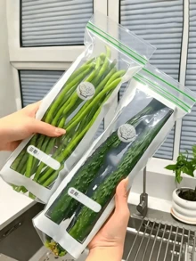 50个可重复使用的食品保鲜袋 - 加厚冷冻袋，防漏塑料袋，透明拉链袋，旅行必备，可重新密封包装，食品保鲜 - 查看 4