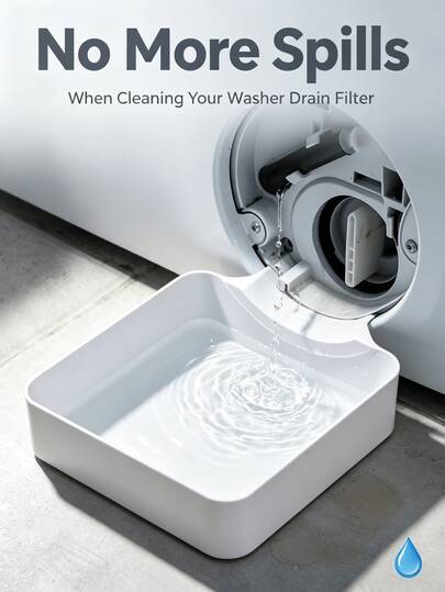 3pcs Washing Machine Drain Pan, Effectively Prevent Laundry Room Overflow, Washing Machine Outlet Cleaning And Organization, Plastic Material, Can Be Used To Store Water From Washing Machine Outlet, Also Can Be Used For Bathroom Storage.