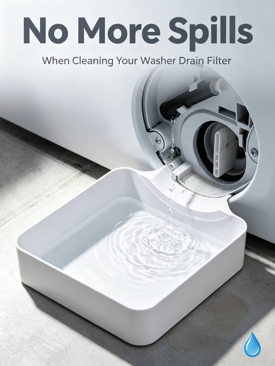 3pcs Washing Machine Drain Pan, Effectively Prevent Laundry Room Overflow, Washing Machine Outlet Cleaning And Organization, Plastic Material, Can Be Used To Store Water From Washing Machine Outlet, Also Can Be Used For Bathroom Storage.