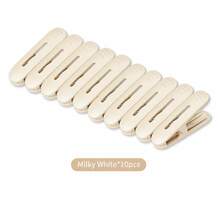10pcs Modern Clothes Peg Set, Transparent Black Beige PET Laundry Clips, No-Mark Strong Grip Clamps, Windproof Non-Slip Hanger Clips, Suitable For Home Balcony Washing & Drying, Travel, Dorm Storage, Holiday Gift - Multicolor - View 10
