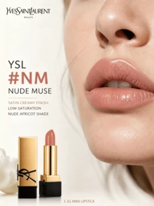 Saint Laurent Lipstik Mini Rouge Pur Couture #NM Nude Muse 1.3g, Hasil Akhir Satin, Melembapkan, Ukuran Travel - Lipstik Nude Muse #NM - View 4