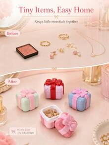 Cute Bow Decor Gift Box, Exquisite Small Storage Box, Pink Bow Decor Box, Cosmetic Packaging - Perfect For Valentine's Day, Birthday, Anniversary, Graduation Season, Etc., Great Gift For Girlfriend. - Multicolor - View 4