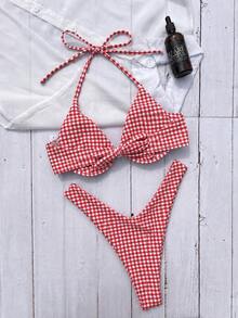 Women's Solid Color Bikini Set, Spaghetti Strap And Hipster Design Accentuates Body Curves, Ideal For Summer Beach Vacation - Multicolor - View 3