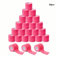 36/24/12/6/1pc Breathable Elastic Sports Bandage Tape, Pink & Black - Multicolor - View 19