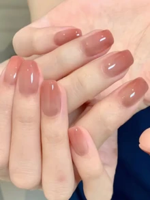 ملصقات أظافر بتدرج لوني DIY ذاتية اللصق شرائط ديكور فني للمانيكير مناسبة للمنزل ومكان العمل والسفر الخارجي وإهداء الهدايا والصالون - وردي مغبر - مشاهدة 5