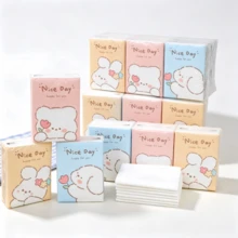 1/2/4/6/9/18/36 Packs Of Cartoon Patterned Handkerchief Tissues, Cute Animal Patterns, Portable Small Package Tissues, Handkerchief Tissues And Student Pocket Tissues, Essential Items For Returning To School, Daily Cleaning Tissues, Travel Set - Multicolor - View 7