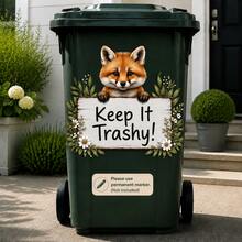 DIY Writable Raccoon Trash Can Sticker, 3D Cartoon Junk Food Trash Can Vinyl Decal, Removable Waterproof Outdoor Yard Garden Home Decor Sticker - Trash Can Stickers - View 4