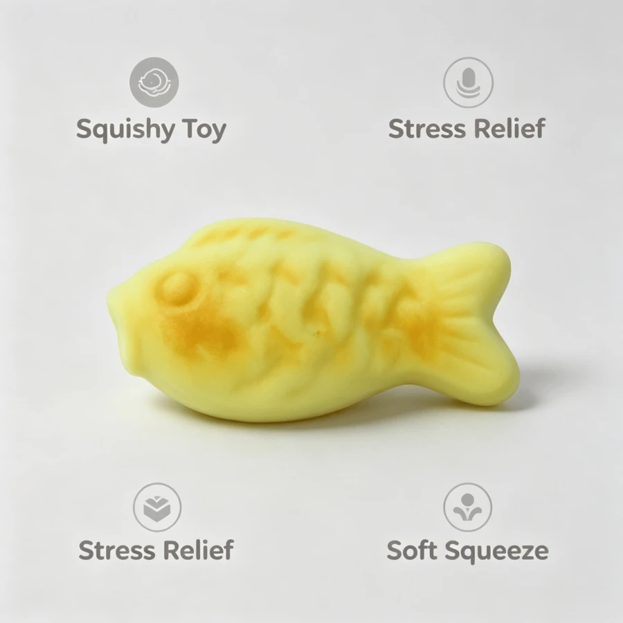 Realistic Fish Squeeze Toy, Slow Rebound Soft Rubber Stress Relief Toy, Fun Venting Desktop Ornament - Multicolor - View 1
