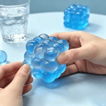 Tachimi 1pc Magic Cube Fidget Squeezer, Geometric‑Shaped Stress Relief Toy, Cool Desk Trinket To Ease Irritable Mood, Kid‑ Squishy Toy, Packed In Bag, Random Style Delivery - Multicolor - View 2