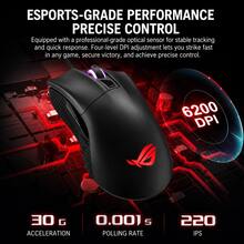 ASUS ROG GLADUIUS II Standard Edition mouse berkabel, 6200 DPI, kecepatan polling 1000Hz, desain ergonomis yang cocok untuk genggaman tangan, cakar, dan jari, desain ringan, cocok untuk PC/Mac. - View 2