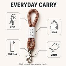Multifunctional Braided Rope Keychain 10-In-1 Wrist Strap, Equipped With Heavy Duty Climbing Carabiner Clip, Suitable For Camping Hiking Outdoor Daily Use, Men & Women Outdoor Enthusiasts, EDC Durable Hanging Rope, Camera Water Bottle Key Earphone Case Bag Pendant - Multicolor - View 2