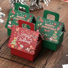 1pc Gingerbread Man Christmas House Pattern Gift Box, Christmas Theme Gift Packaging Box, Christmas Tree Gingerbread Man Bell Pattern, Gift Nougat Chocolate Packaging Box, Christmas Gingerbread House Candy Cookie Box, Suitable For Christmas Gift Packaging - Christmas Gingerbread House Box - View 6