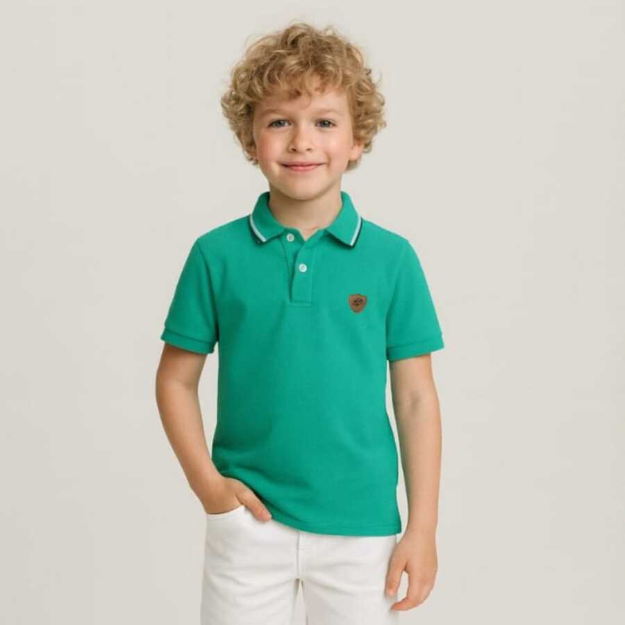 Camisa Camiseta Básica Gola Polo Infantil e Adolescente Tecido 100% Algodão Confortável