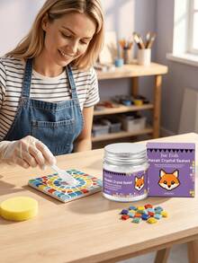 Mosaic Crystal Grout Filler, Tile Grout Waterproof Anti-Mold Grout Filler, With Crystal Particles For Sparkling Effect, Stable Color And Fade-Resistant, Tear-Resistant And Durable After Curing, Stable Size After Drying, Compact And Easy To Store, Helps Create Neat And Beautiful Mosaic Works. Gift For Family And Friends, Back To School Gift, Christmas Gift - A - View 3