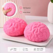 Novelty Brain Building Block Squishy, Soft Sensory Squeeze Toy With Crisp Noise, Ideal Gift For Christmas, Valentine's Day, Birthday, Thanksgiving, Graduation - Multicolor - View 10