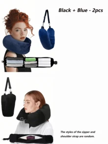 Fillable Clothing Travel Pillow, Available In Multiple Colors, Can Be Used As A Storage Travel Pillow, Suitable For Travel, Soft Plush Fillable Travel Pillow, Travel Essential, U-Shaped Neck Pillow, Suitable For Car And Airplane, Unfilled, Storage Organizer, Holiday Accessory, Luggage Bag - Multicolor - View 17