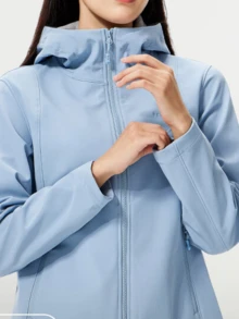 CAMEL CROWN Jaket Softshell Slim Fit Tahan Angin untuk Wanita di Musim Gugur, Cocok untuk Aktivitas Luar Ruangan, Dilengkapi Perlindungan Tiga Lapis. - Biru Cermin - View 3