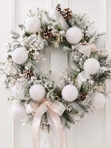 12pcs-Christmas Ball Ornaments, 3.15 Inches (8cm) Shatterproof Christmas Tree Balls, Wedding Party Holiday Decoration, Tabletop Small Tree Decor (White) - White - View 8