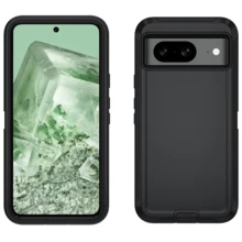 Heavy Duty Shock Resistant Phone Case For Galaxy/Apple, Matte Black Full Body Sturdy Protective Cover With Camera Protection - Black - View 54
