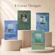 1pc (Size 14.5*21cm) Claude Retro Oil Painting Hardcover Notebook A5 Lined Journal Vintage Art Diary Notepad For Office School Holiday Gift - 6092 - View 1