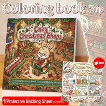 Cozy Christmas Shops Coloring Book, Cute Animal Shopkeepers Holiday Coloring Pages, 24 Pages Relaxing Winter Christmas Town Scenes, Bold Easy Lines Stress Relief Activity Book For Adults Teens, Perfect Christmas Gift For Coloring Lovers - Cozy Christmas Shop - View 13
