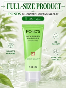 Pond's Ponds Oil Control Cleansing Mud 75g, Multi-Effect All-In-One, Deep Cleansing, Oil Balancing, Moisturizing & Nourishing, Creamy Texture, Rich Foam, Gentle Cleansing, Suitable For Oily/Combination Skin - Pond's Clear Balancing Oil Control Cleansing Mud - View 5