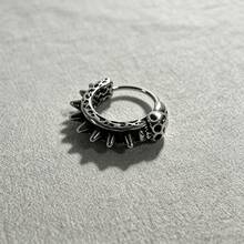 Asymmetric Ear Studs Cartilage Studs Helix Studs Demon Studs Punk Unisex Non-Fading Silver Piercing Jewelry Suitable For Halloween Christmas And Daily Wear - Silver - View 9