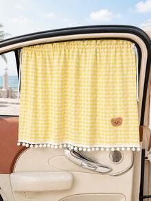 Universal Plaid Pattern Car Privacy Divider Curtain, Front And Rear Seat Divider Sunshade, Adjustable Blackout Screen, Suitable For SUV, Sedan, MPV, Car Sunshade, Anti-UV Window Curtain, Car Accessories, Car Decoration, Car Interior Accessories - A - View 15