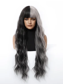 Topshe 26 Inch Matte Pink Extra Long Curly Wig, Voluminous Fluffy Layered Waves, Anti-Frizz Elastic Synthetic Fiber, Flexible Wearable Cap, Suitable For Hairstyle Transformation, Formal Occasions, Photoshoots, Dates, Nightclubs, Soft Sweet Elegant Style Women's Wig, Halloween - Piano Color - View 3