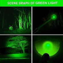 Green LED Flashlight Zoomable High Power Torch, Aluminum Alloy Handheld Light, USB Rechargeable Portable Flashlight, Alonefire For Hunting, Camping, Hiking, Fishing, Outdoor Emergency - Multicolor - View 6