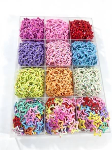 30pcs Colorful Hollow Star Hair Clips - Cute Bangs Clips For Fashionable Women. No Storage Box, Used For Hairstyle Creation. These Hair Clips Add Charm To Your Look, Great For Daily Wear. - Multicolor - View 3