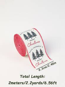 Cute Christmas Wired Edge Ribbon Roll Nutcracker Gingerbread Holly Printed Satin Ribbon For Gift Wrapping DIY Bow Making Wreath Tree Decor Aesthetic Festive Party Craft Supplies - Multicolor - View 15