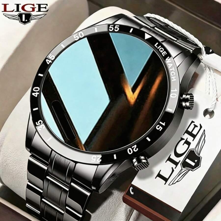 LIGE Smart Watch 1.39 Inch IP67 Waterproof/Fitness Tracker/Music Control Function/Step Counter/Multi-Function Sports Outdoor Watch/Suitable For Men