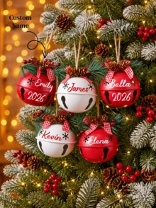 Personalized Christmas Baubles,Custom Jingle Bell,Christmas Tree Ornament,Christmas Decor,Holiday Decor,Christmas Gift,Holiday Gifts - Multicolor - View 1