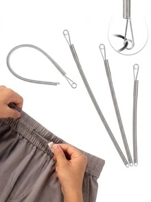 1pc Spring-Loaded Flexible Drawstring Replacement Tool | 2-In-1 Elastic Band Threader, Suitable For Pants, Sweatshirts And Skirts | Home Essential Kit, Includes Waistband Threader, No-Sew DIY Assistant | Christmas Gift For Women (Steel Spring, Bendable Guide Head) - Multicolor - View 5