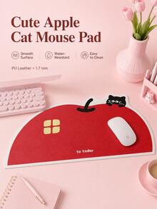 1pc Cute Cartoon Black Cat Pattern Large Desk Mat, Waterproof PU Leather Non‑Slip Mouse Pad, Aesthetic Desktop Protector For Home Office Dorm - Multiple Styles - View 8