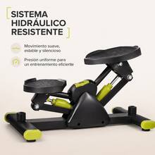 Stepper Multifuncional Con Bandas De Resistencia Pantalla Digital Fitness Casa - Negro - Ver 6