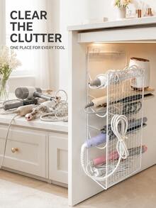 Multi Layer Storage Rack, No Drilling For Hanging, Insulated Hair Dryer Straight Clamp, Suitable For Dressing Table Use, Home Decoration,Spring,Summer,Autumn,Winter,And Winter Bathroom Accessories Bathroom Storage Organiser Room Decor Storage Bedroom - Multicolor - View 3