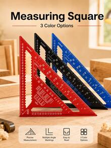 Modern Aluminum Alloy Triangle Multi-Angle Right Angle Ruler, With Clear Metric/Imperial Angle Markings, 3 Colors Available, Woodworking, Carpentry, DIY Projects, Home Workshop, Garage Crafts, Father's Gift, All-Season Tool Set - Multicolor - View 1