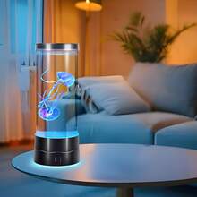 LED Jellyfish Mood Light 7-Color Changing Night Light USB Powered Suitable For Living Room, Bedroom Desktop Decoration, Holiday Gift - Black - View 1