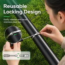 Stainless Steel Cable Tie Gun & 100pcs 11.8inch Metal Zip Ties Self-Locking, UV & Corrosion Resistant, Stainless Steel Zip Ties For Fence Repair, Exhaust Wrap, Pipe, Farm Use - 102 Pcs - View 5
